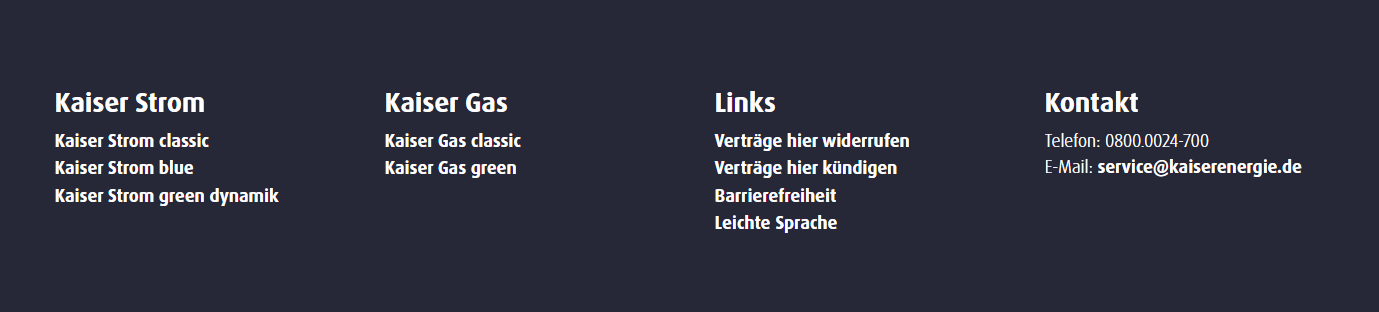 Bereich für mit weitern Informationen